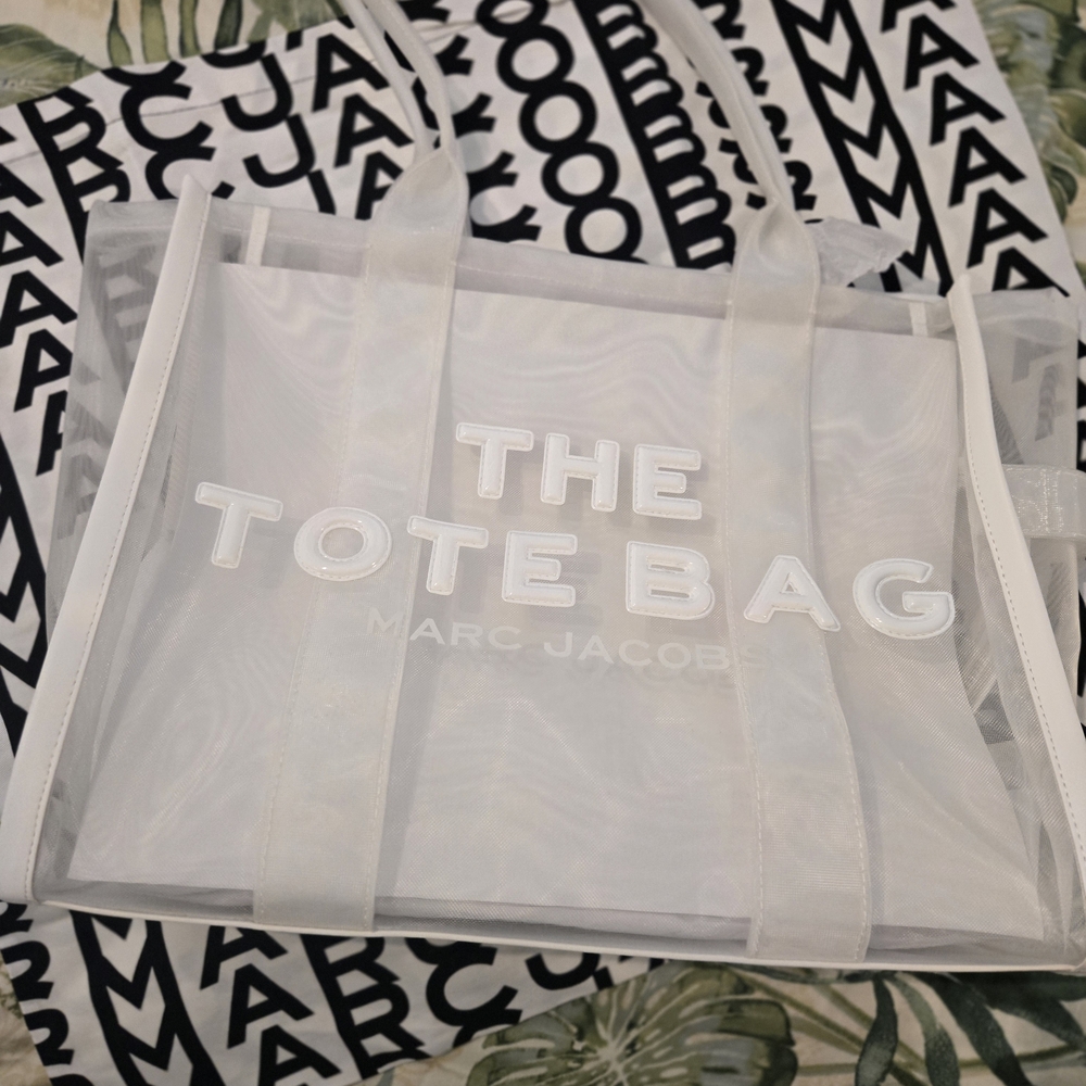 Marc Jacobs White Transparent Large Tote Bag RARE w/dust bag
